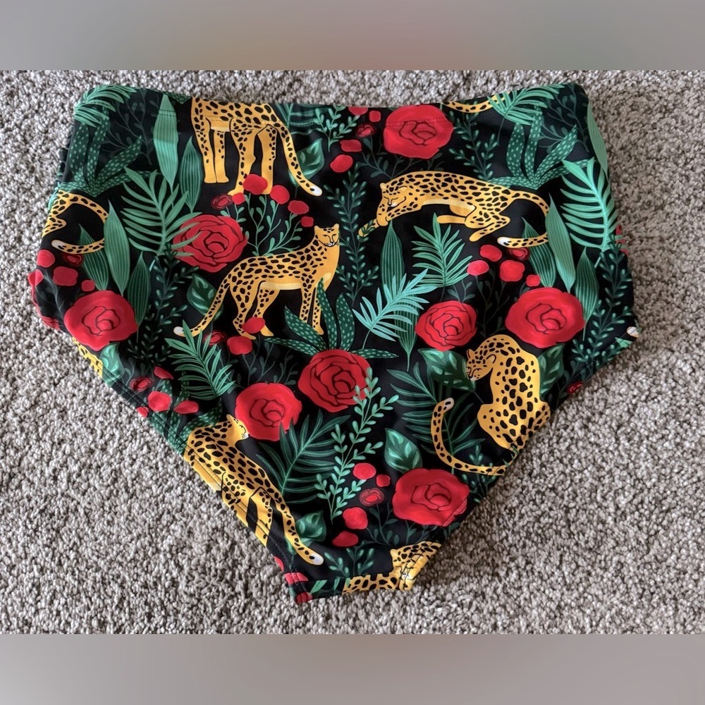 Leopard & Roses Print Swim Bottoms - Picture 6 of 6